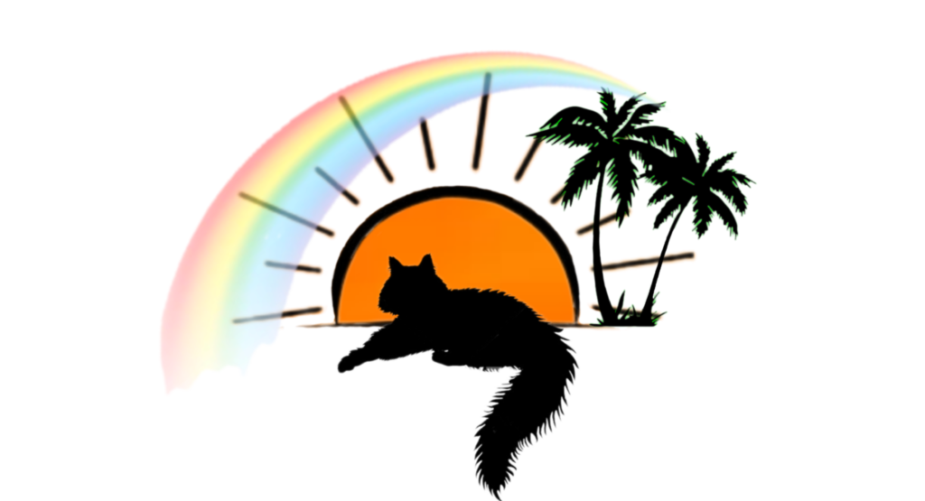 Florida Maine Coons logo with hot sun and beautiful trees